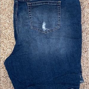 Plus size distressed bermuda shorts